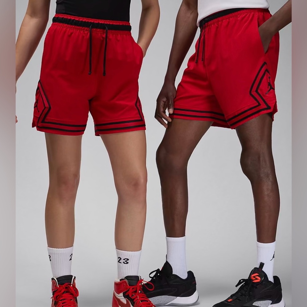Jordan Nike Diamond Men’s Dri-FIT Active Shorts FQ2989-687 Red/Black Sz Large